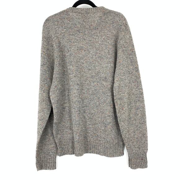 Robert Bruce Long Sleeve Crew Neck Wool Sweater Mens Size XLT Gray Marled Knit - Picture 2 of 5